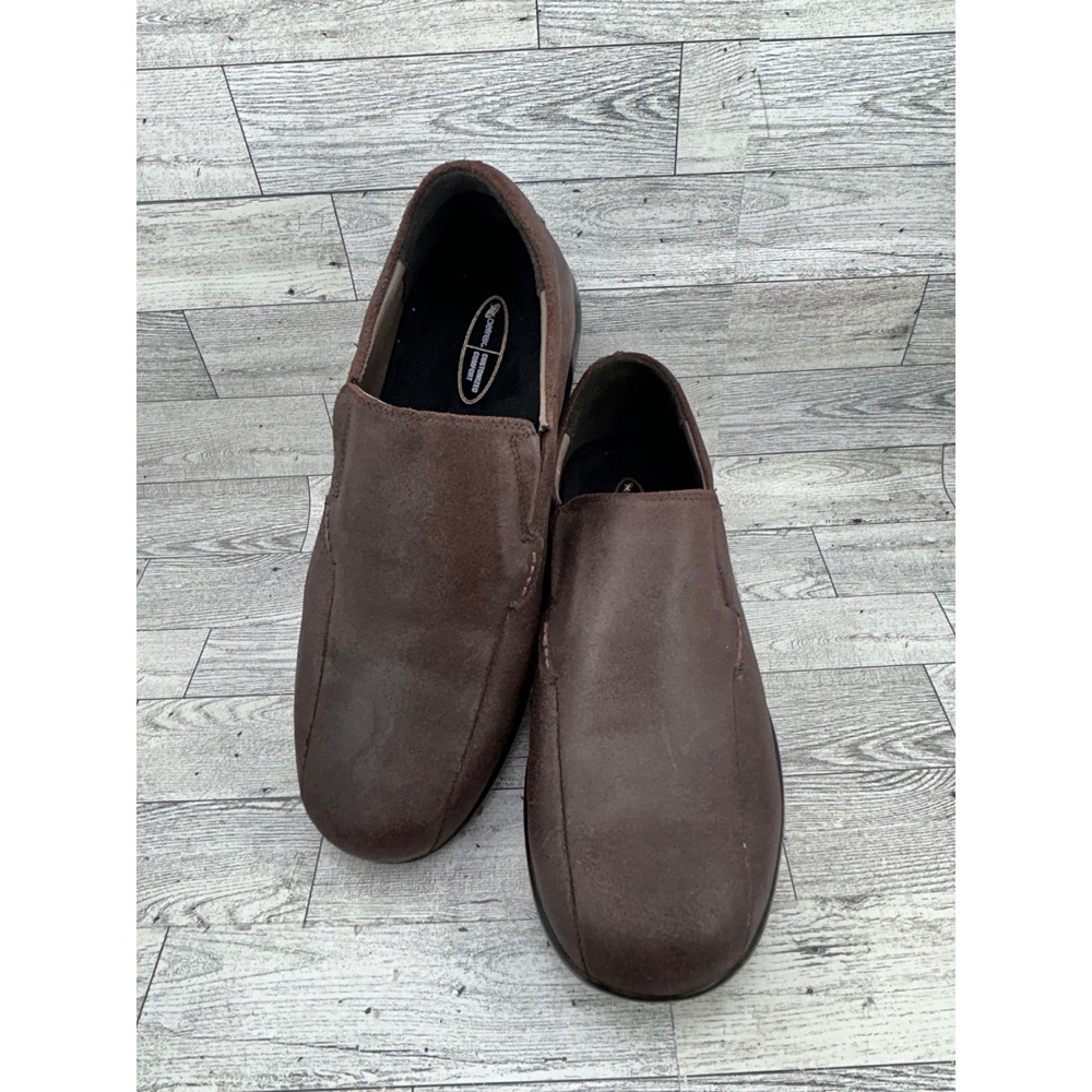 Aetrex G223M Maxum Lite Men 10 Wide Brown Leather Slip On Loafers Orthopedic‎